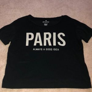 American eagle cropped Paris shirt